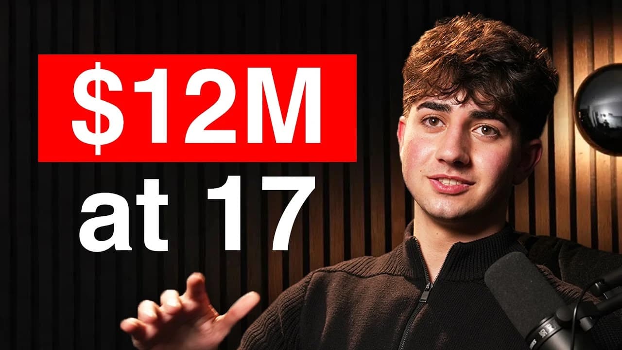 Cal AI founder in an interview thumbnail marked $12M at 17